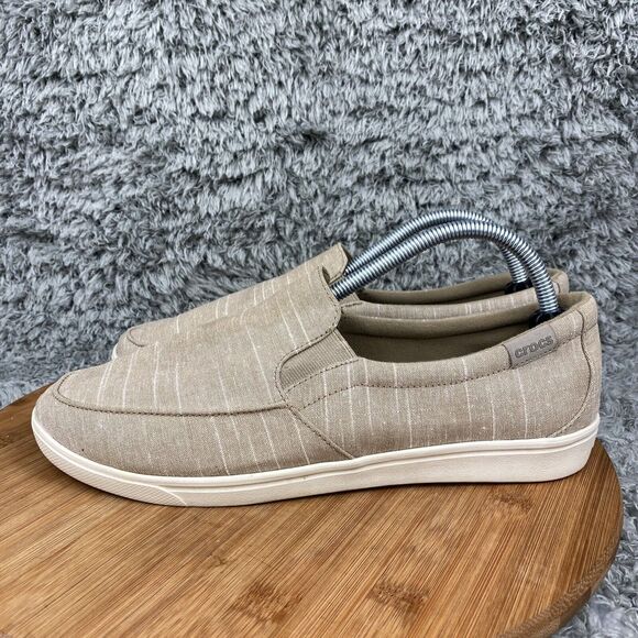 Crocs Citilane Sneakers Women's 11 Slip On Beige Canvas Shoes - Picture 2 of 9